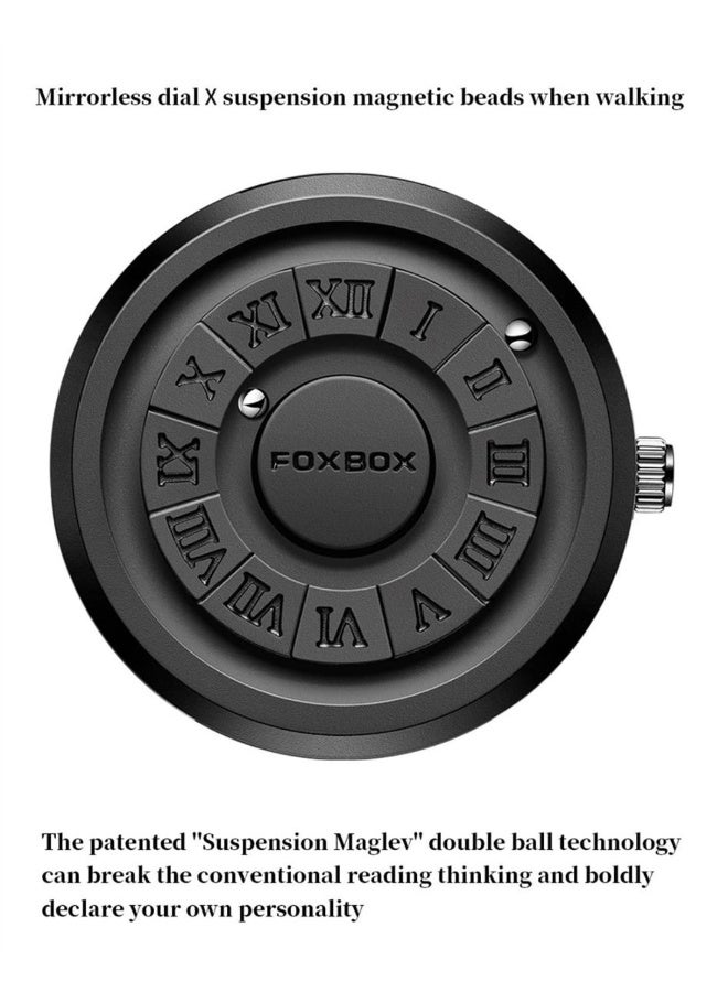 FOXBOX Man's Creative Magnetic Scrolling Beads Quartz Watch for Mens Waterproof Watches - 42mm - Silver - Image 2