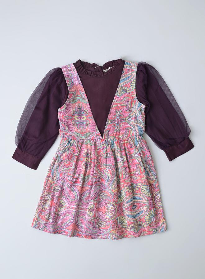 بيلا مودا فستان بطبعات وأجزاء متباينة - Image 2