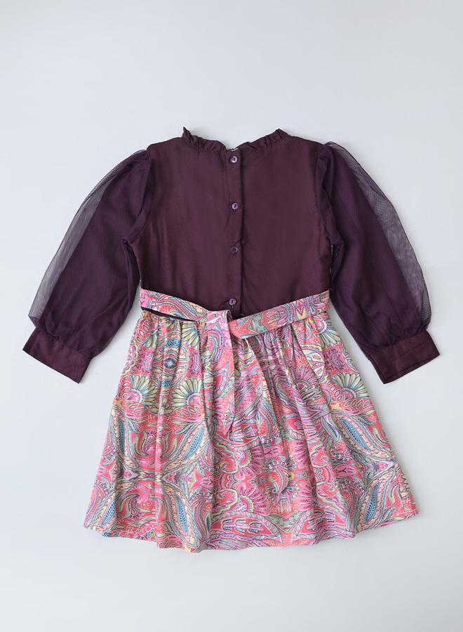 بيلا مودا فستان بطبعات وأجزاء متباينة - Image 3