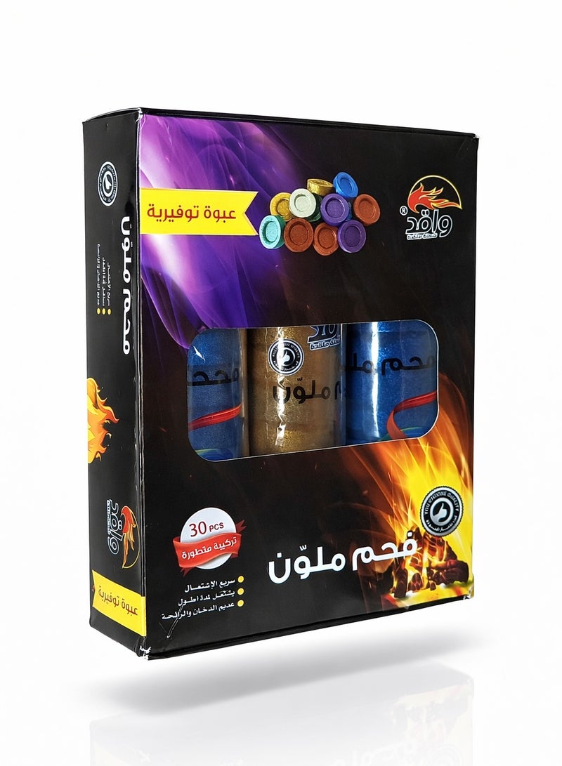 PAMCHAL 30 قطعة من فحم البخور متعدد الألوان - Image 1