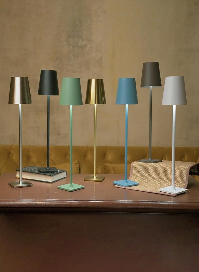 Chronos Conic Cordless LED Table Lamp - USB Rechargeable Portable Touch Control Dimmable 3 Light Color Tunable Table Lamp for Hotel, Cafe, Restaurant or Home for Bedside, Dining (Green) - Image 2