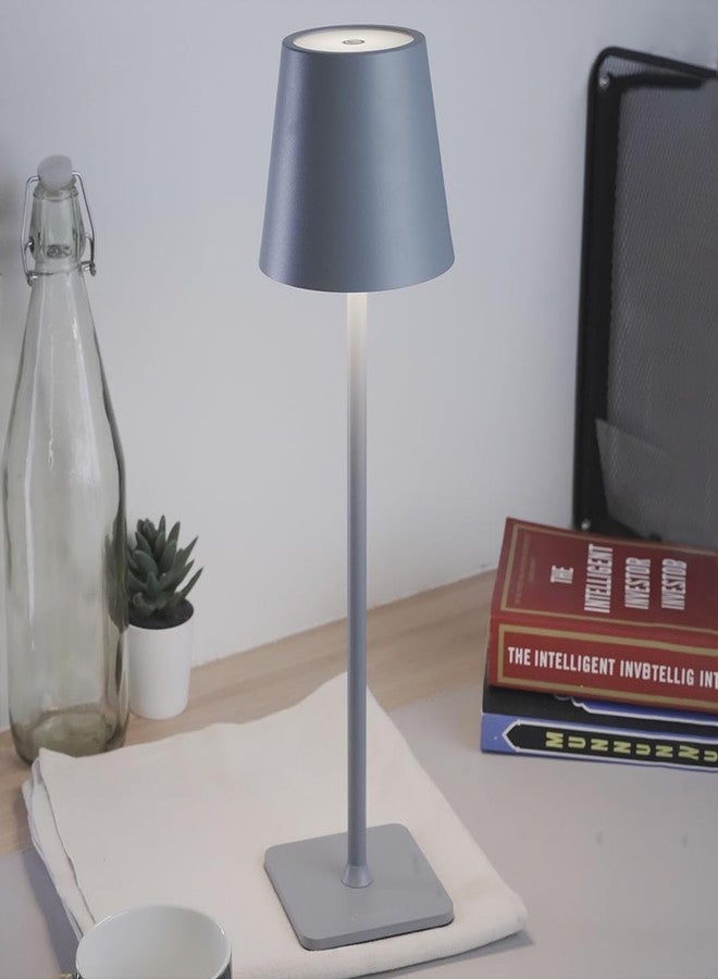Chronos Conic Cordless LED Table Lamp - USB Rechargeable Portable Touch Control Dimmable 3 Light Color Tunable Table Lamp for Hotel, Cafe, Restaurant or Home for Bedside, Dining (Green) - Image 3
