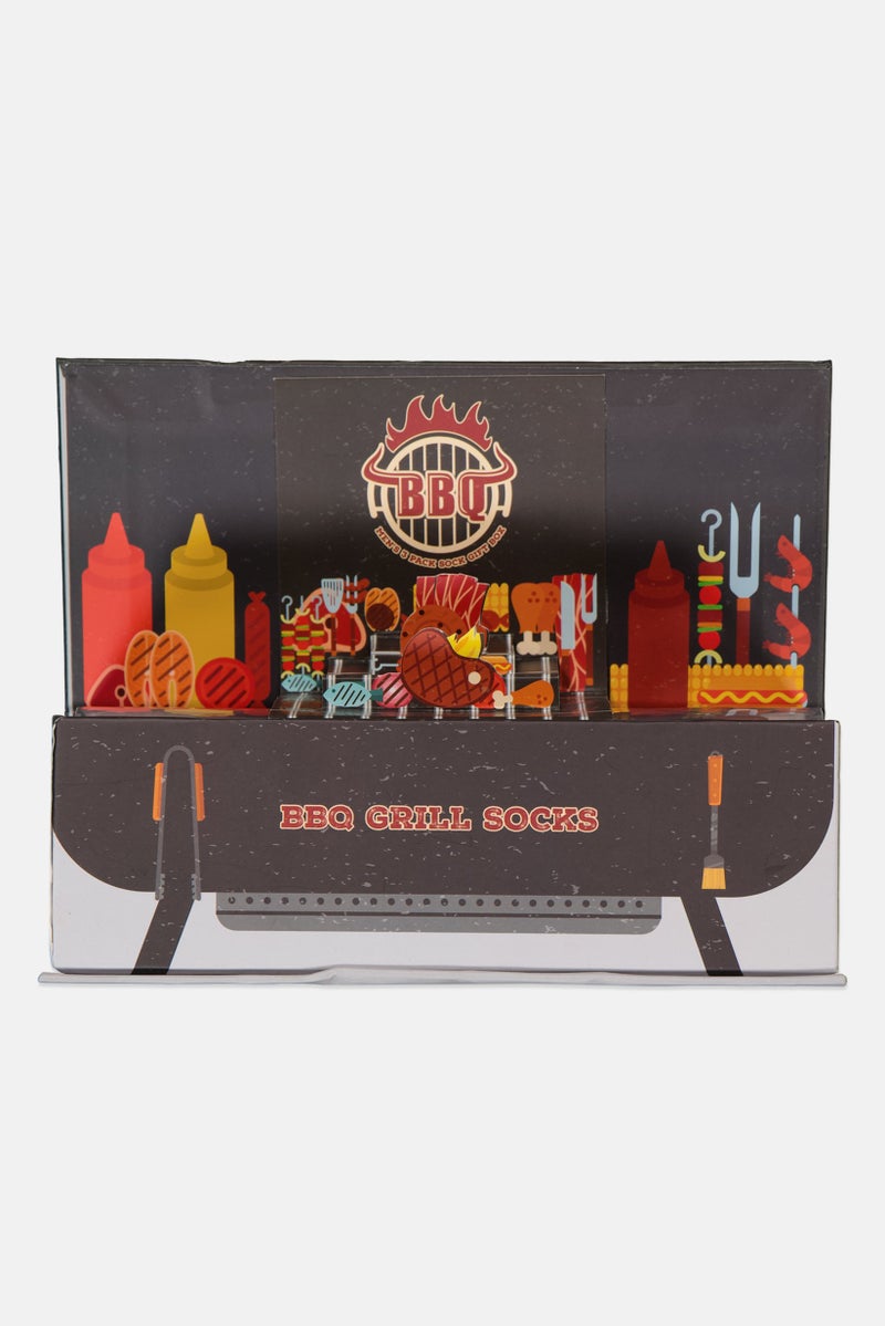 The Orrsum Sock Co Men 3 Pack Graphic Print BBQ Grill Socks, Multicolor - Image 4