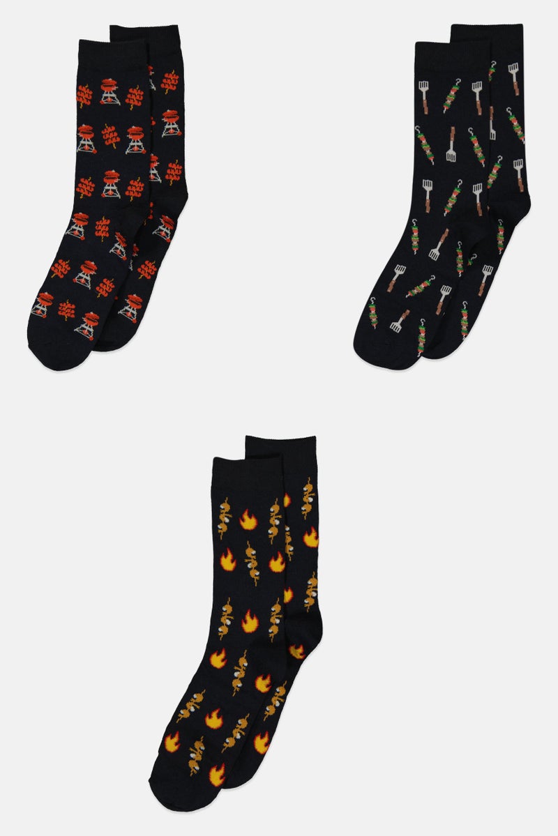 The Orrsum Sock Co Men 3 Pack Graphic Print BBQ Grill Socks, Multicolor - Image 3