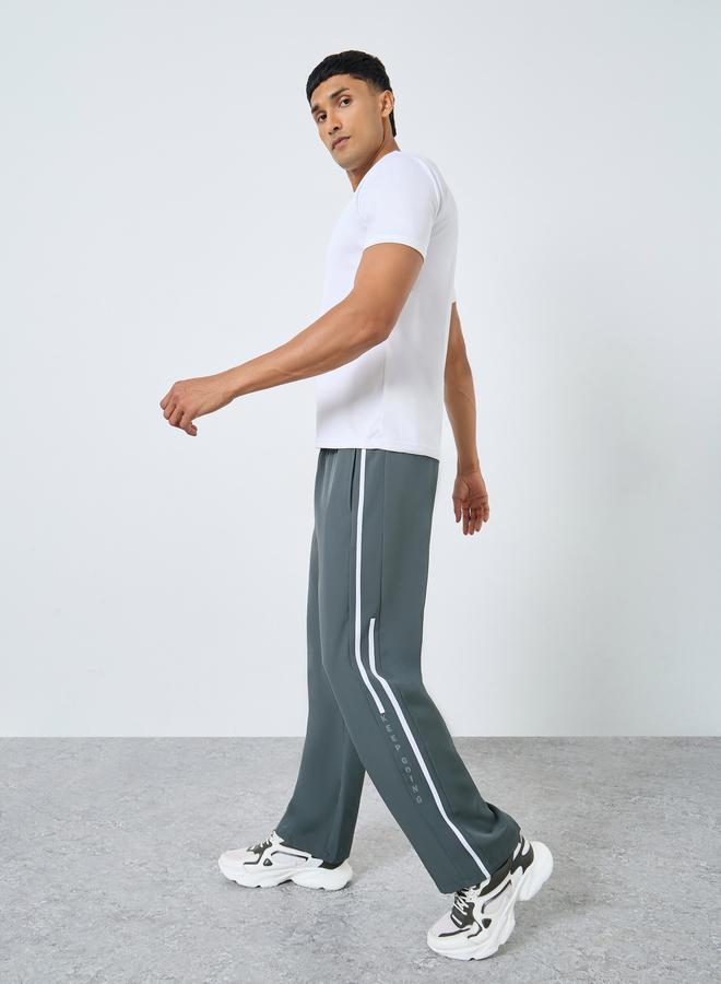 Styli Active Athleisure Track Pants with Side Panel and Print Detail - Image 2
