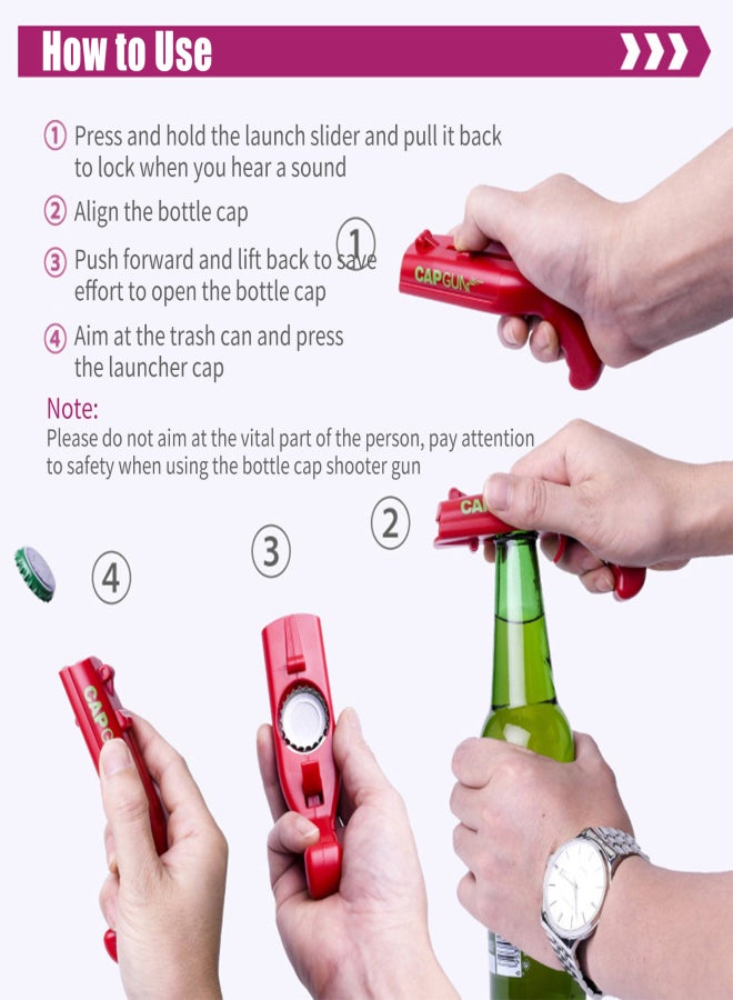 Beer Bottle Opener Cap Shooter Bottle Opener Shooter Beer Openers Bottle Opener Beer Bottle Cap for Home Party Drinking Game Gift - Image 3