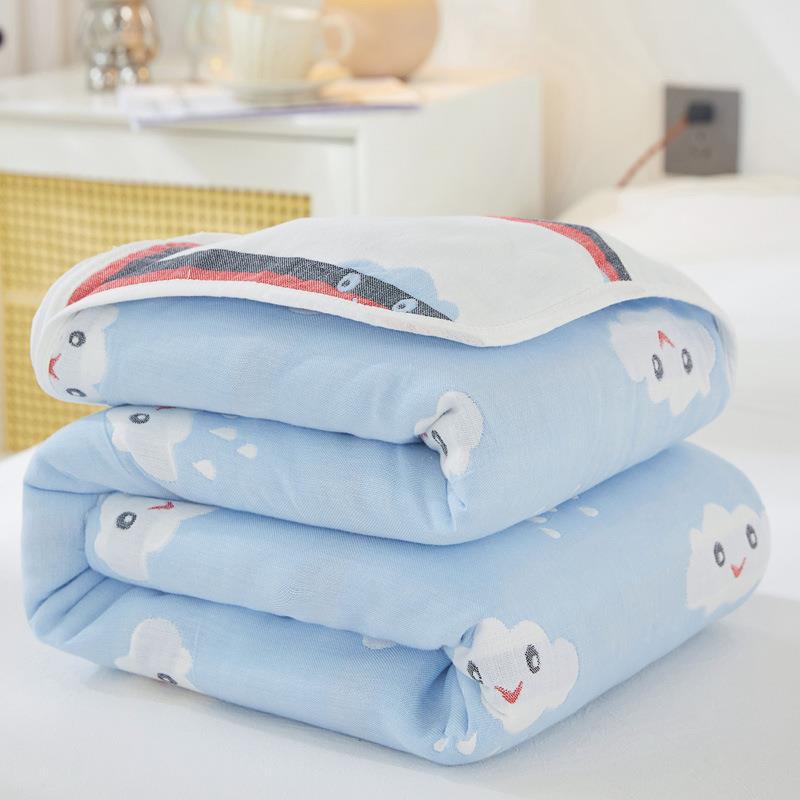 Cotton Six-Layer Yarn Towel Quilt Class A Cotton Summer Thin Children'S Baby Blanket 6-Layer Gauze Summer Cool Quilt - Image 1
