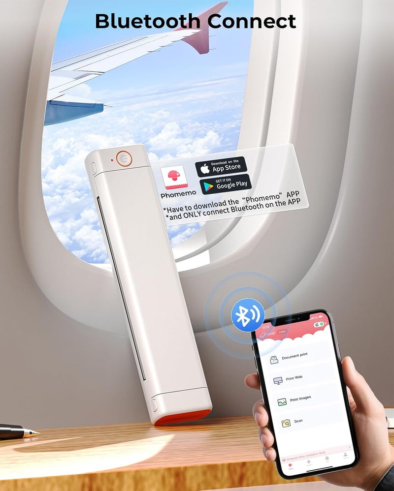 Phomemo M08F-A4 Portable Thermal Printer - Wireless Bluetooth Inkless Printer for A4 Size, Ideal for Travel, Office, and Home Use - Image 3
