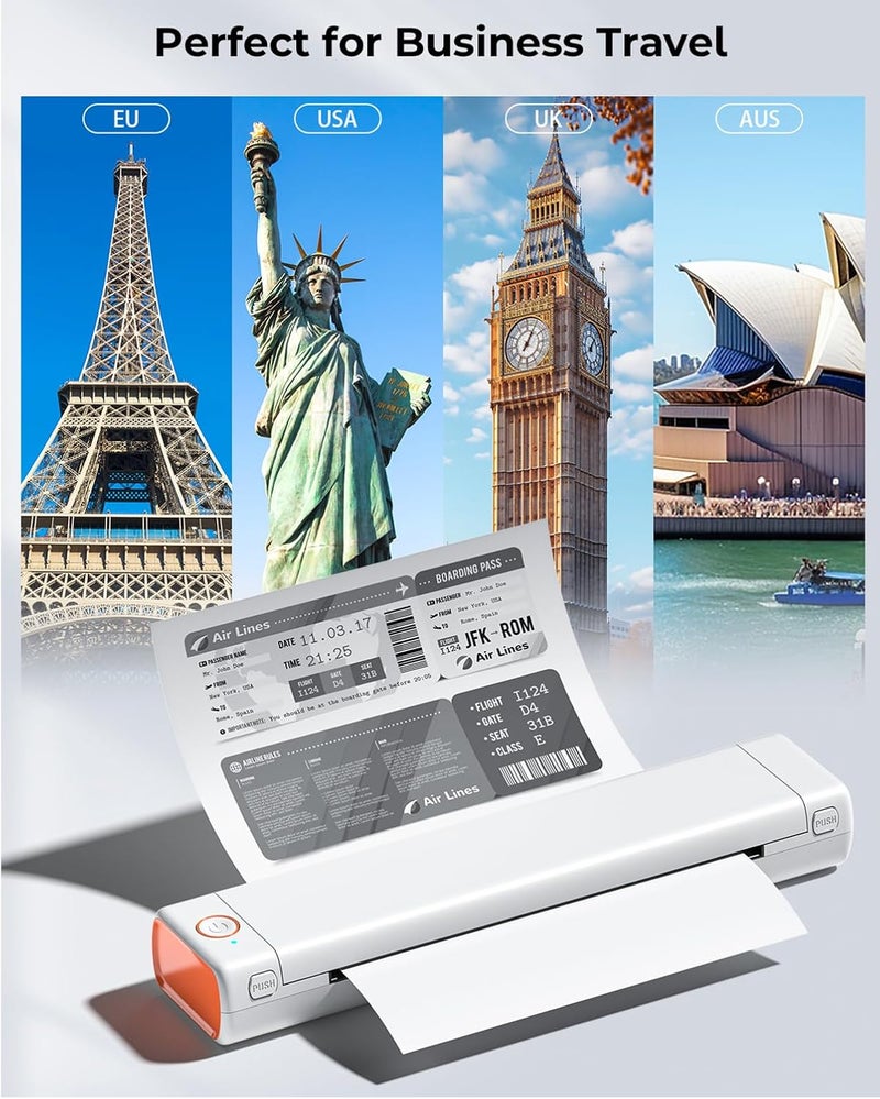 Phomemo M08F-A4 Portable Thermal Printer - Wireless Bluetooth Inkless Printer for A4 Size, Ideal for Travel, Office, and Home Use - Image 2