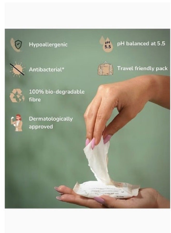 TAHARA 2 Pcs Intimate Musk scented wet wipes pack With Aloe Vera Extract Contains 20 Pieces White 4g - Image 2