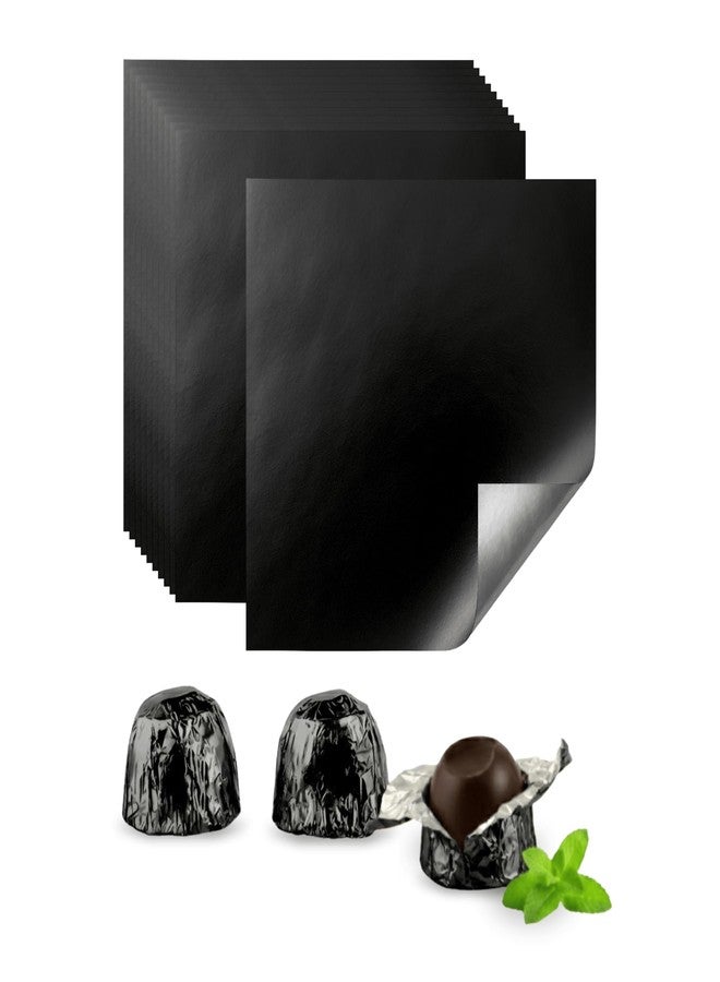 Foilman 500 Sheets Chocolate Wrappers Candy Wrappers Confectionery Foil sheets DIY Candy and Chocolate Wrapping For All Occasions Foil Wrappers - 3 x 3 Inch (Black) - Image 1