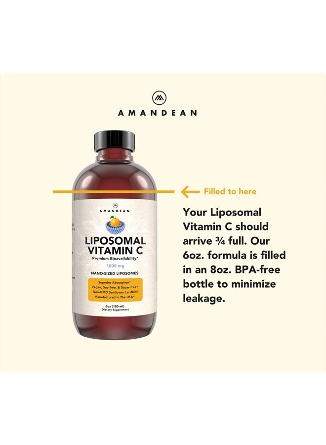 AMANDEAN Liposomal Vitamin C 1000mg. Liquid VIT C Supplement. Immune Support, Skin Health, Collagen Production. Fast Absorbing Antioxidant Delivery. Quali®-C, Soy-Free, Vegan, Non-GMO. - Image 3