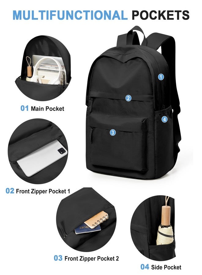VGCUB Black School Backpacks Travel Book Bag Waterproof Work Light Aesthetic College Backpack for School Girls Boys Teens Mochilas Escolares Para NiÃ±as Casual Daypack for Women Men - Image 3