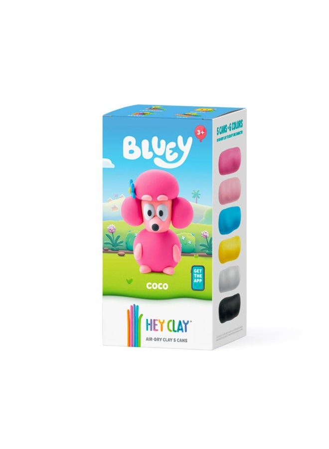 Hey Clay - Coco. Colorful modeling air-dry clay, 5 cans with fun interactive app for kids aged 3+ years. - Image 1