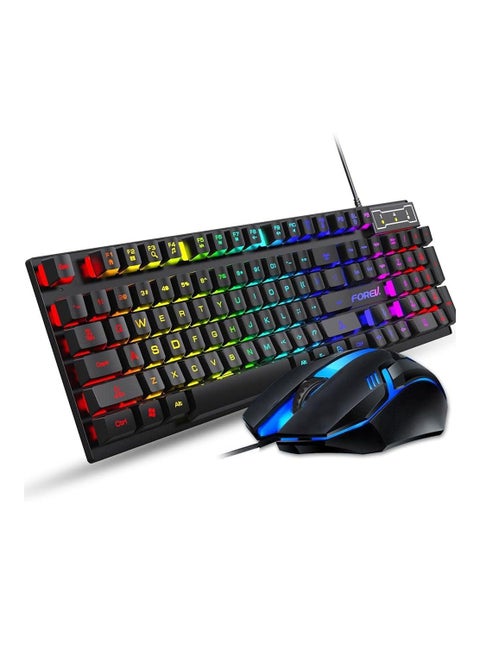 FV-Q305s USB Backlighted Keyboard And Mouse - Compatible with PC & Laptop