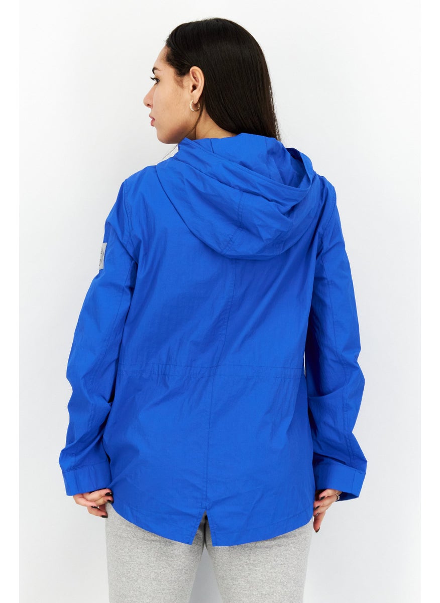 Women Brand Logo Hood With Drawstrings Windbreaker Jacket, Blue - pzsku/ZB01FD9A5CE4BBDC28D56Z/45/_/1737642216/46c190b2-6067-4039-91ff-0b5457ab621f