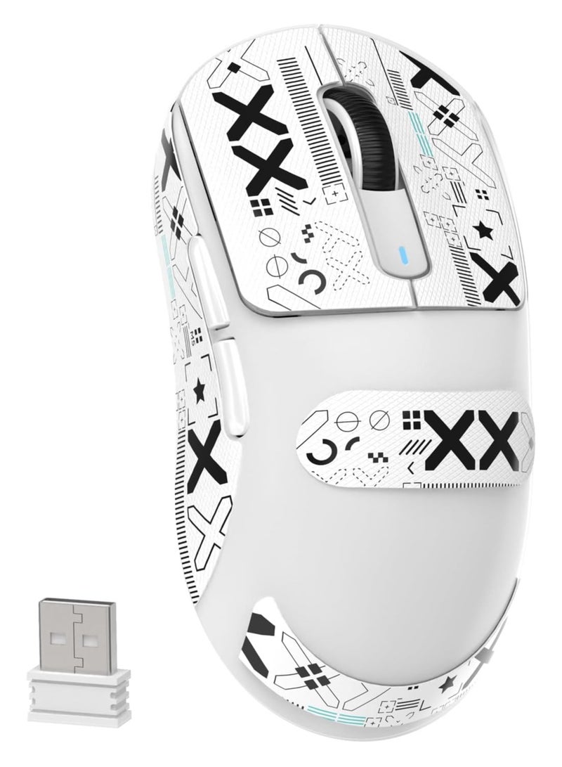 ATTACK SHARK X3 Wireless Gaming Mouse – Ultra-Light 49g Superlight Design – 26,000 DPI Optical Sensor – 2.4GHz Wireless, Bluetooth & Wired Connection – Programmable Buttons – RGB Lighting – Ergonomic Grip – Compatible with PC, Laptop, Mac (White) - Image 1