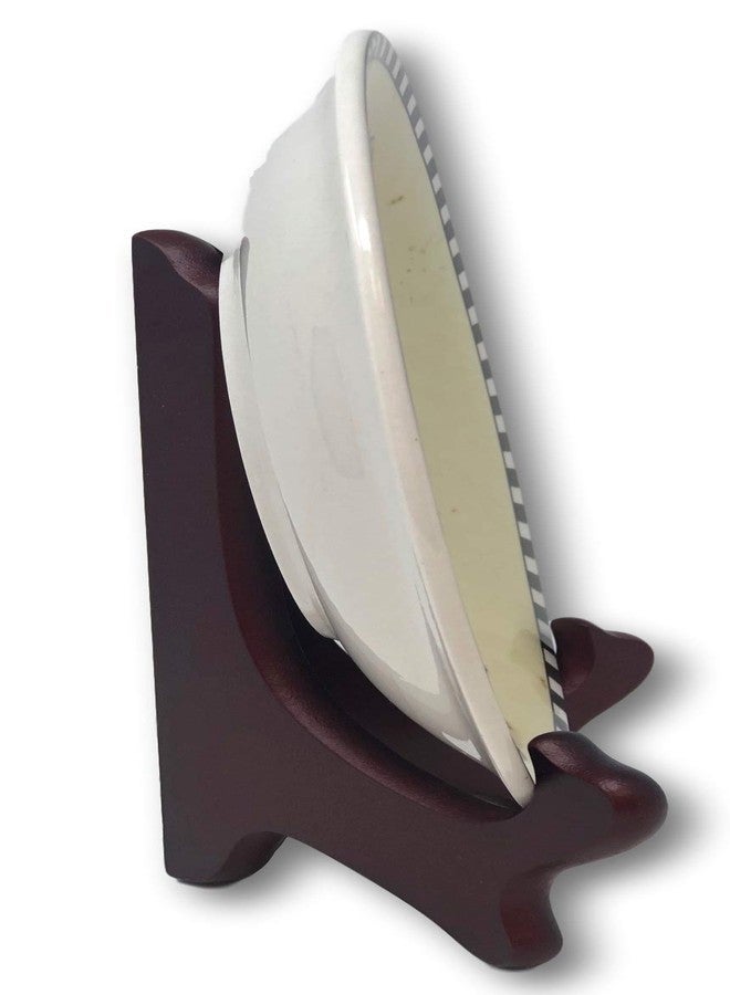 BANBERRY DESIGNS Mahogony Wooden Easels - Premium Quality Folding Display Stand - 7" H - Set of 3 Easels Ideal for Medium Sized Plates Plaques Books Tiles - Image 4