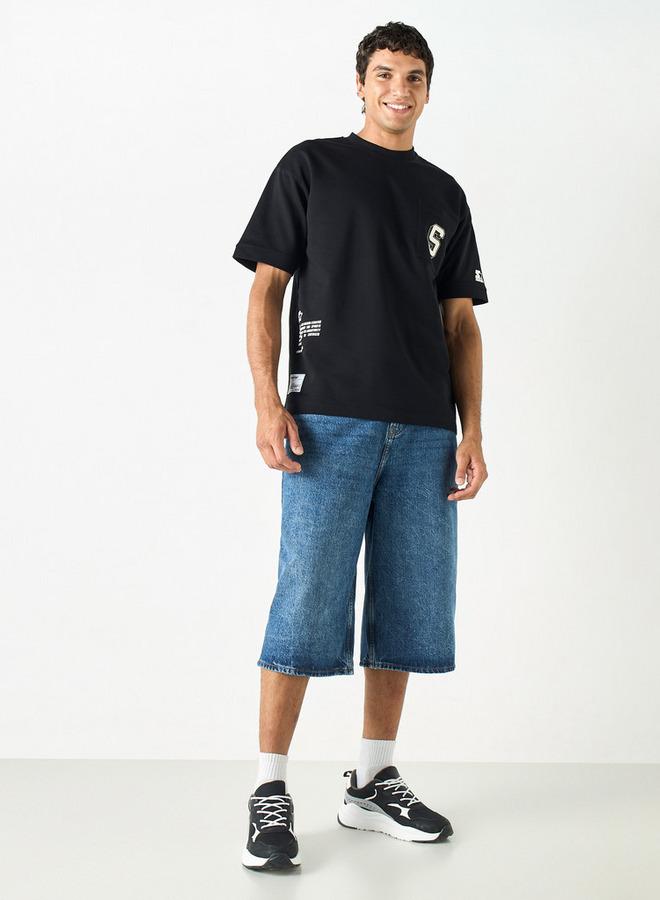 Starter Typographic Print T-shirt with Crew Neck and Short Sleeves - Image 2