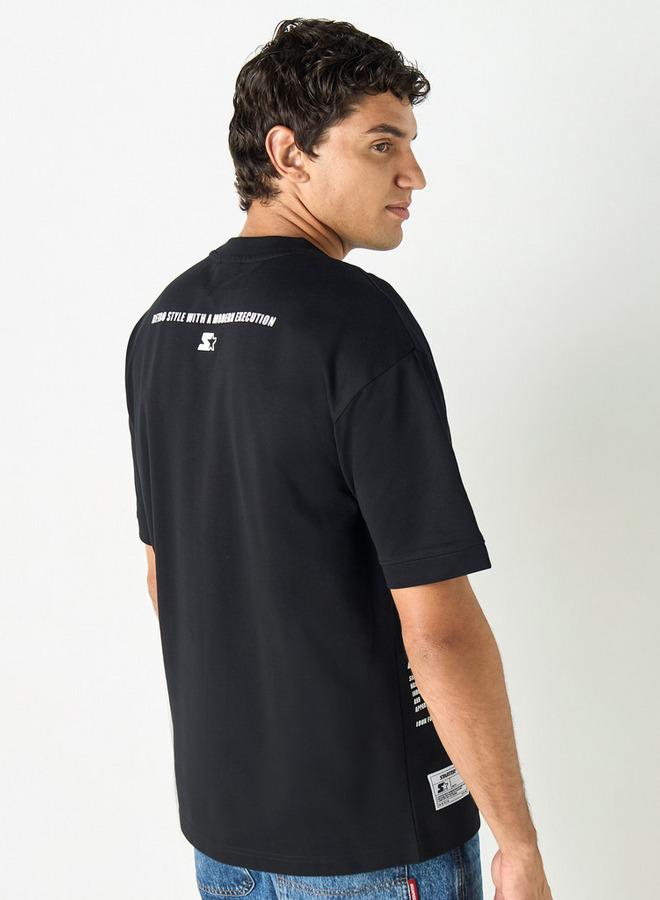 Starter Typographic Print T-shirt with Crew Neck and Short Sleeves - Image 3