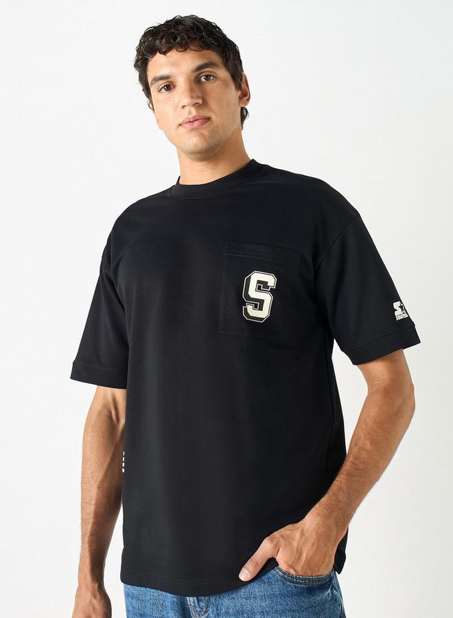 Starter Typographic Print T-shirt with Crew Neck and Short Sleeves - Image 1