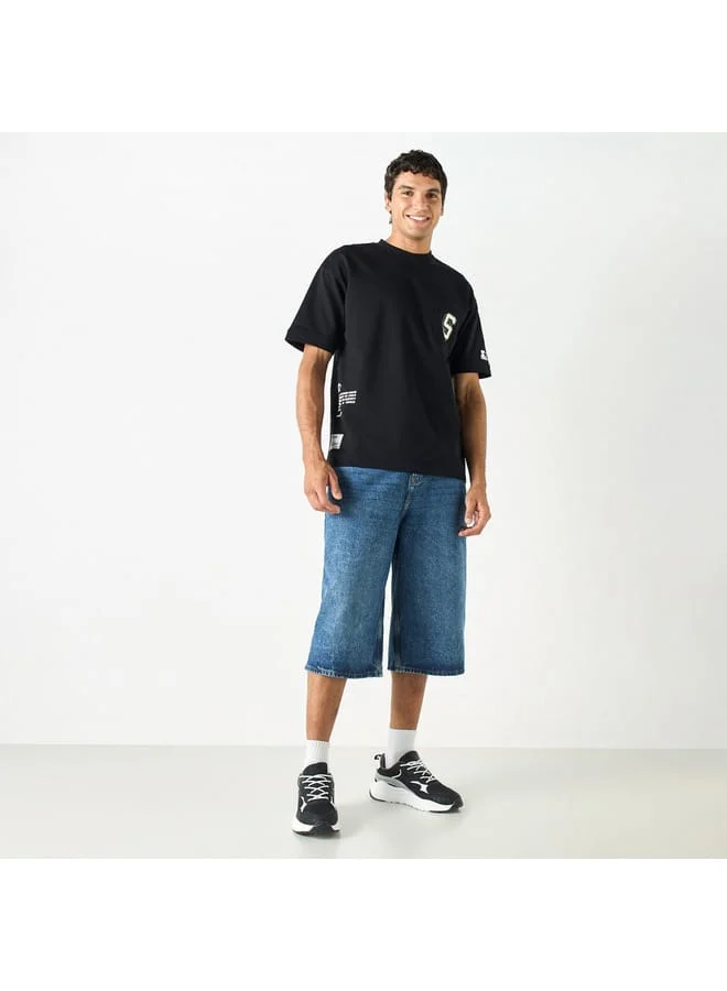 STARTER Starter Typographic Print T-shirt with Crew Neck and Short Sleeves