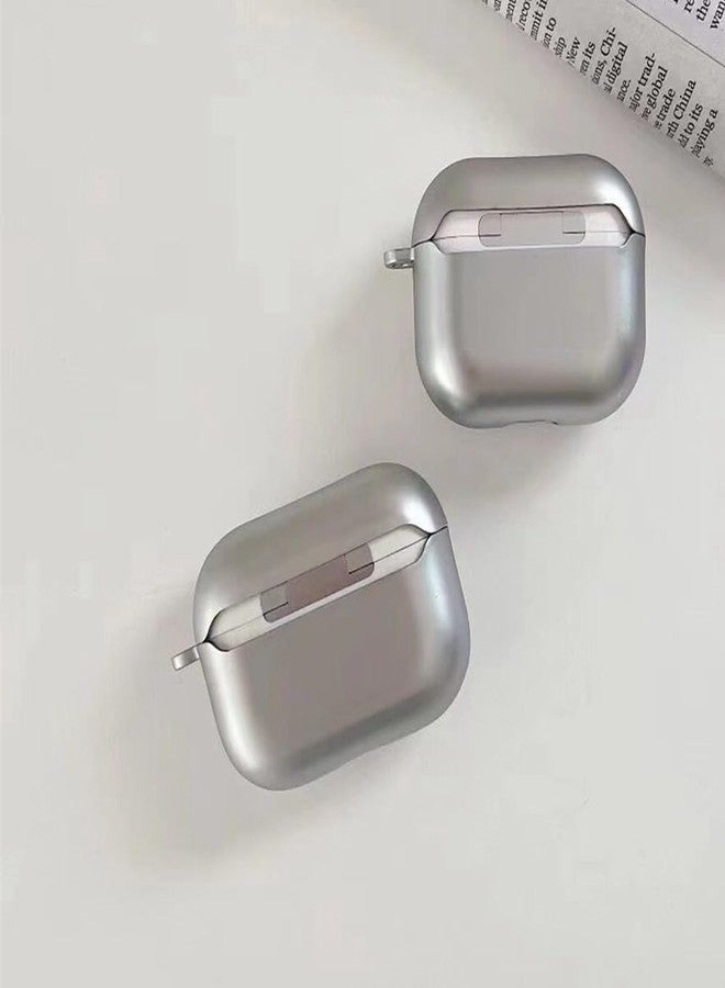 Tomcrazy Cover Compatible with AirPods 3 3rd Generation (2021),Silver Soft TPU Shockproof Protective Skin with Metal Love Heart Beads Pendant Keychain 04 - Image 2