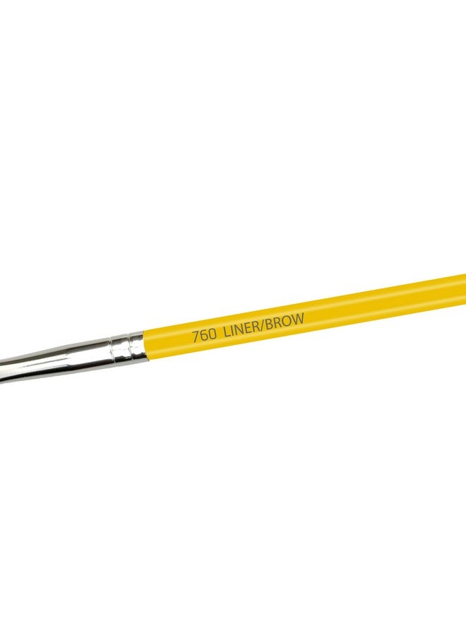 بديليوم تولز فرشاة مكياج احترافية من Bdellium Tools - سلسلة Studio 760 لتحديد العيون/الحواجب - بألياف صناعية ناعمة، لتوزيع محدد العيون (أصفر، قطعة واحدة)  - Image 4