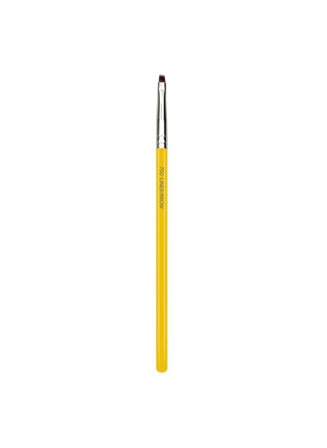 بديليوم تولز فرشاة مكياج احترافية من Bdellium Tools - سلسلة Studio 760 لتحديد العيون/الحواجب - بألياف صناعية ناعمة، لتوزيع محدد العيون (أصفر، قطعة واحدة)  - Image 3