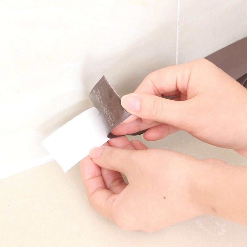 APACALI 5 Pack Caulk Tape Strips 1.5”x 10.5’ Flexible Self Adhesive Sealing Tape Waterproof Mildew-Proof Bathroom Caulking Tape for Bathtub Shower Floor Wall Corner Kitchen Sink Gas Stove Countertop - Image 5
