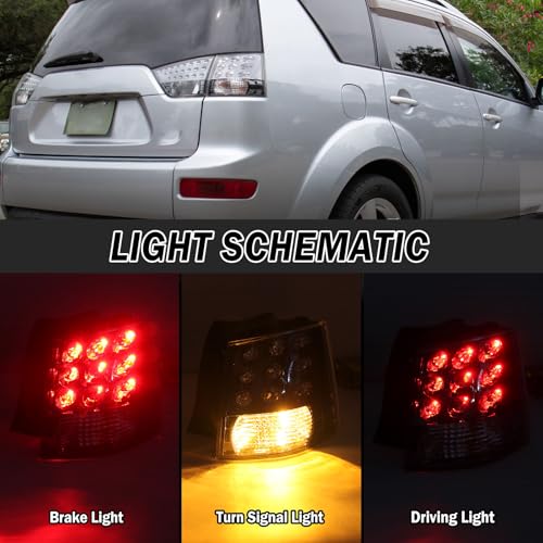 Clidr Right Side Tail Light Assembly for Mitsubishi Outlander EX 2007 2008 2009 2010 2011 2012 2013 Outer Brake Light Tail Lamp Passenger (Don't fit for mitsubishi outlander V4) - Image 4