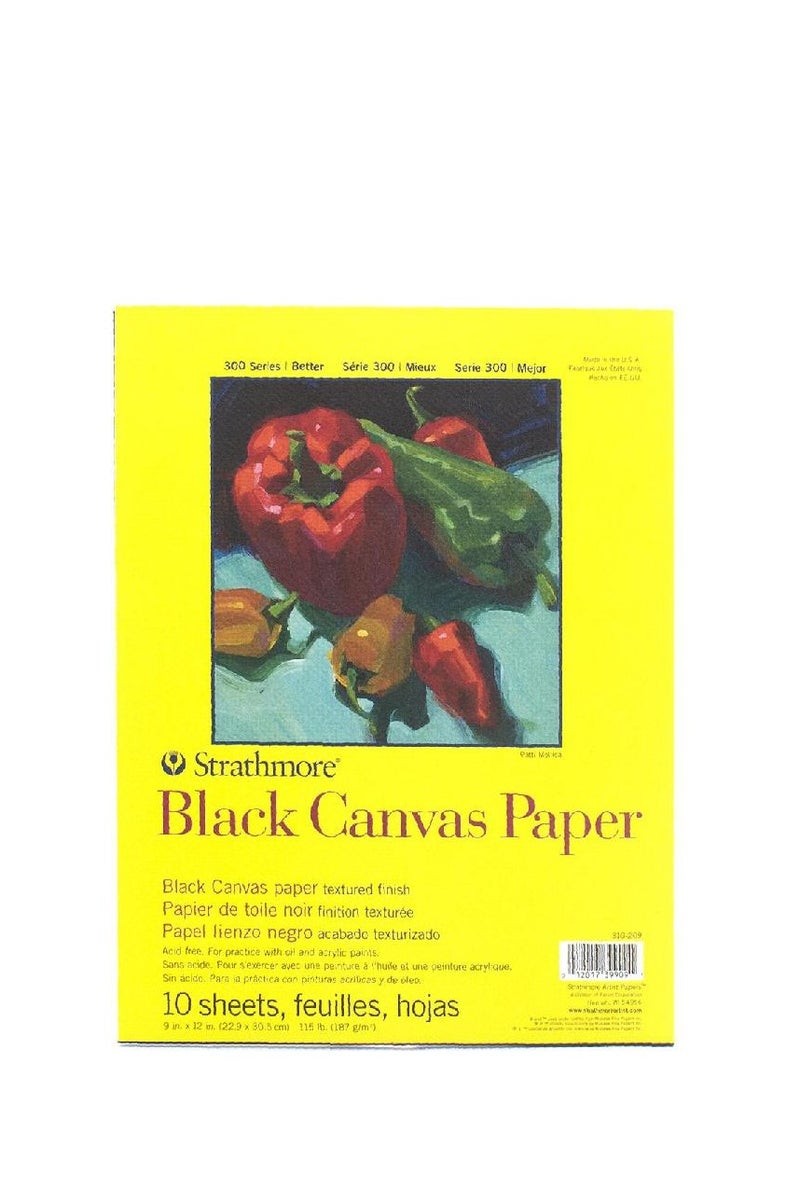 Strathmore 300 Canvas Textured187 gsmBlack9 X 12 in10 Sheets