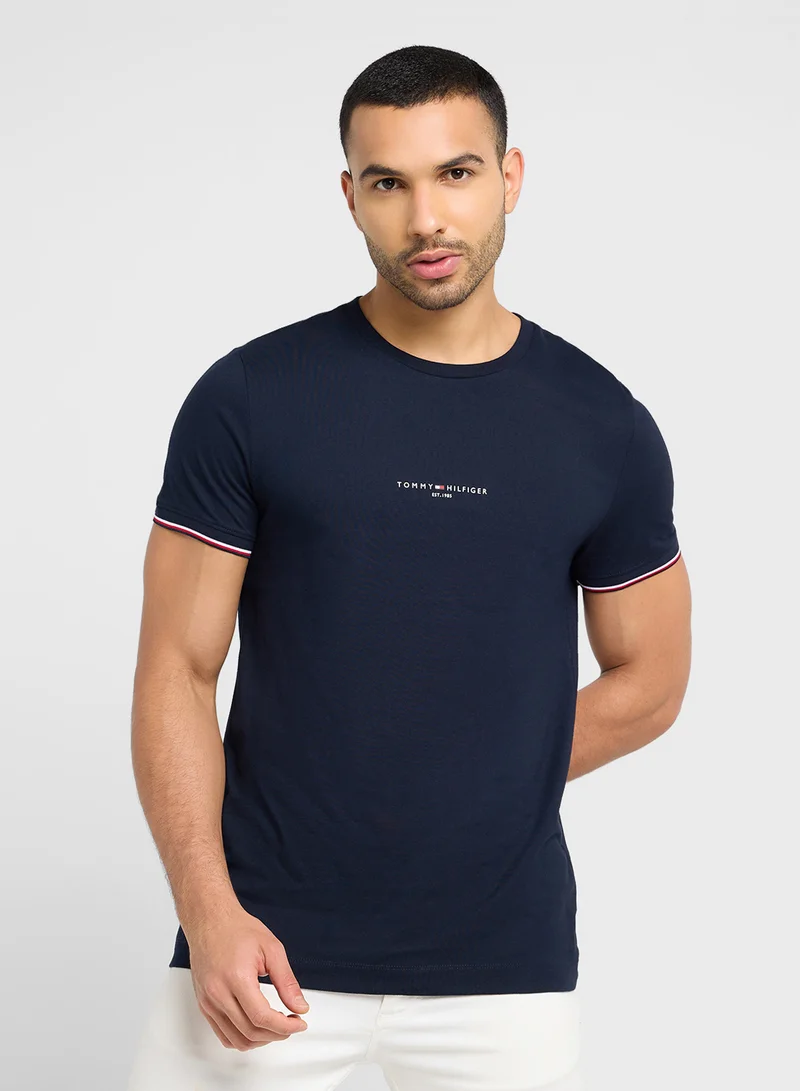 تومي هيلفيغر Logo Crew Neck T-Shirt