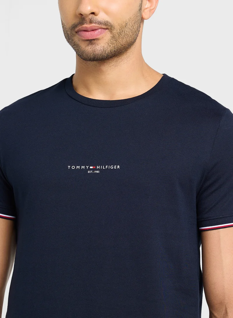 تومي هيلفيغر Logo Crew Neck T-Shirt