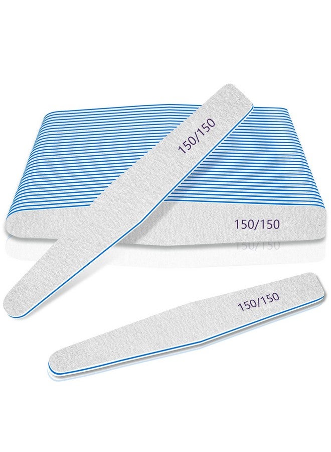 BLESWIN Nail Files 150/150 Grit, 12Pcs Nail File For Poly Nail Extension Gel Emery Boards Nail File For Acrylic Nails Coarse Nail File For False Nails Manicure Pedicure Tools For Home Salon … - Image 1