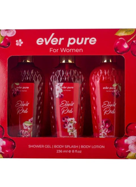 EVER PURE ELIXIR RED COLLECTION ( SHOWER GEL - BODY LOTION - BODY SPRAY )