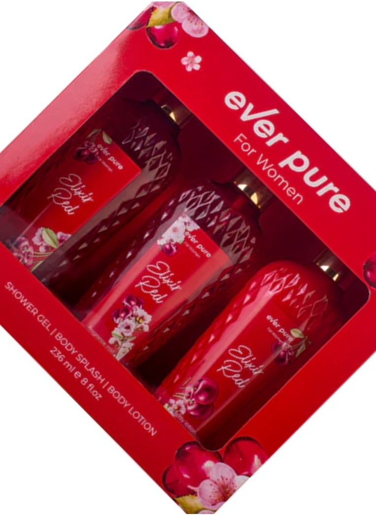 EVER PURE ELIXIR RED COLLECTION ( SHOWER GEL - BODY LOTION - BODY SPRAY )