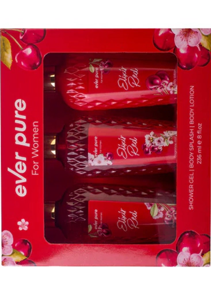 EVER PURE ELIXIR RED COLLECTION ( SHOWER GEL - BODY LOTION - BODY SPRAY )