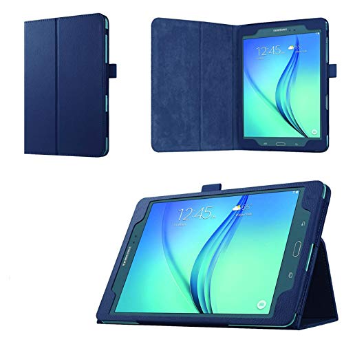 Asng for Samsung Galaxy Tab A 8.0 2015 Case - Slim Folding Cover Case with Auto Wake/Sleep and Stylus Pen Loop for Galaxy Tab A 8.0 Tablet SM-T350 2015 Release (NOT FITS 2017 Tab A 8.0) (Drak Blue) - Image 1