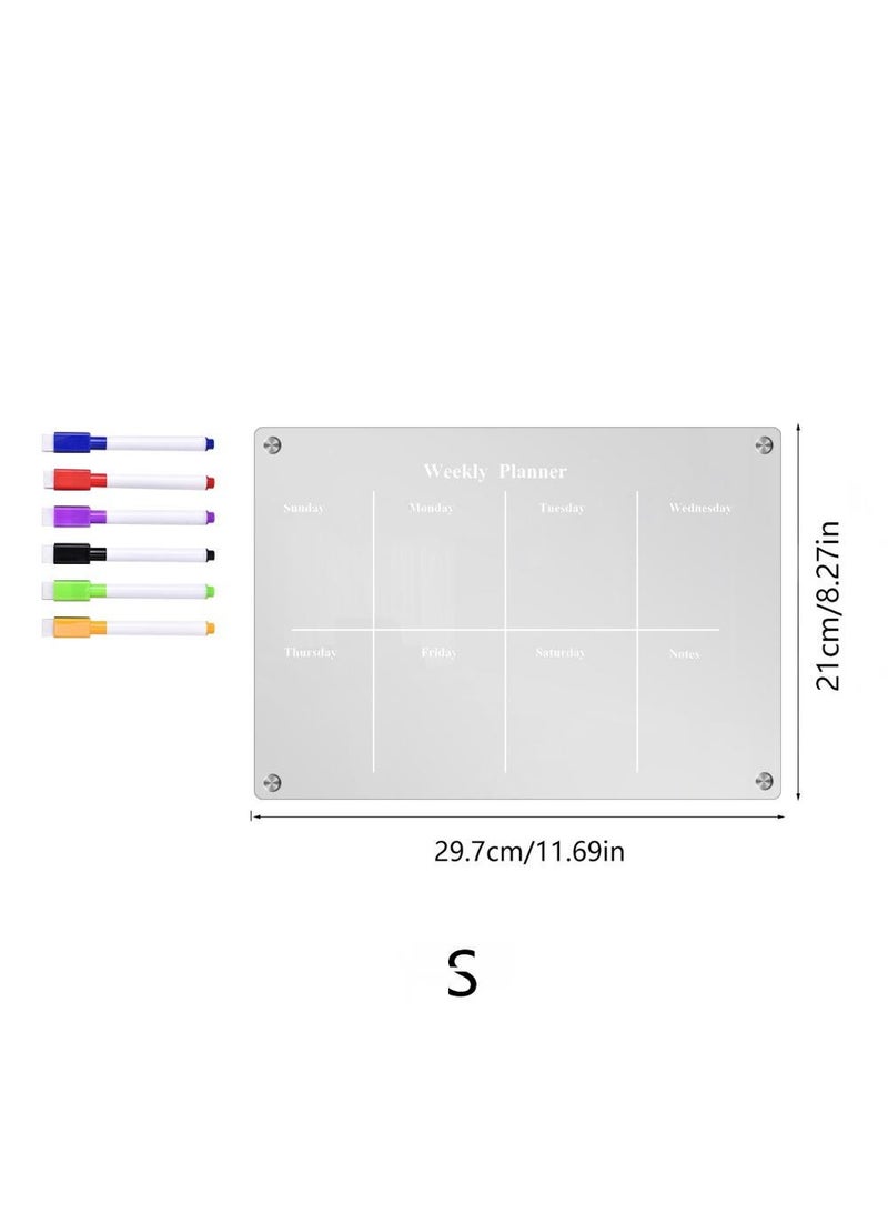 Magnetic Transparent Acrylic Week Plan Memo Message Board Erasable Magnetic Refrigerator Sticker - Image 5