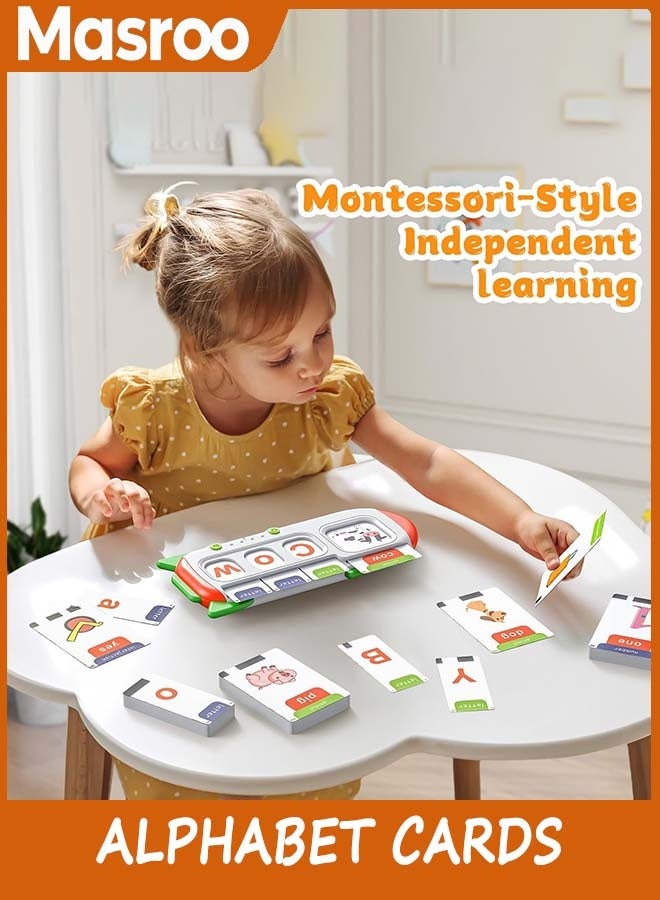 Masroo Alphabet Talking Flash Cards for Kids 3+ Years Old, Spelling Games, Teach Kids ABC Letters & Words, Montessori Learning Toys, Combine Words Based on Pictures, for Preschool Boys Girls - Image 2