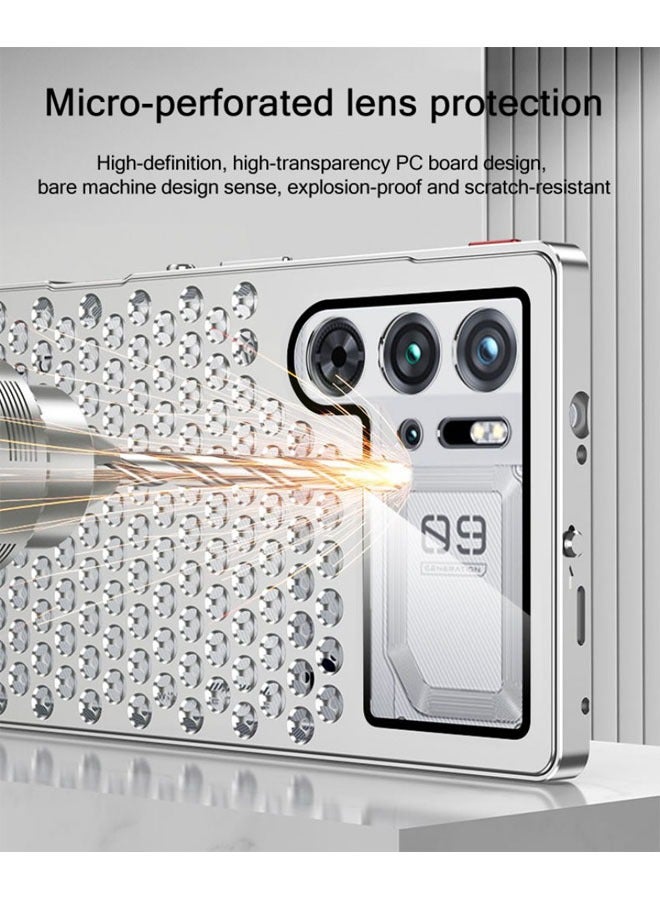 general Suitable for nubia Red Magic 9Pro/9Pro+ aluminum alloy elastic buckle honeycomb cooling gaming phone case - Image 2