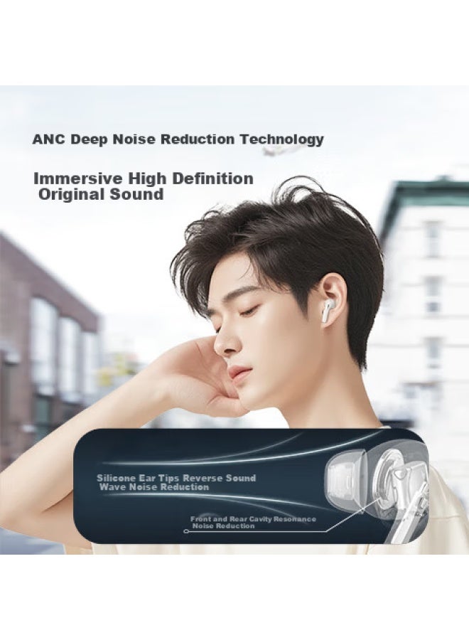 Soaiy Tr20 True Wireless Bluetooth Earphones With Anc Active Noise Cancellation, In-ear Design For Music And Calls, Long Battery Life, Low Latency For Gaming, Compatible With Apple And Huawei, Cocoa Black - Image 2