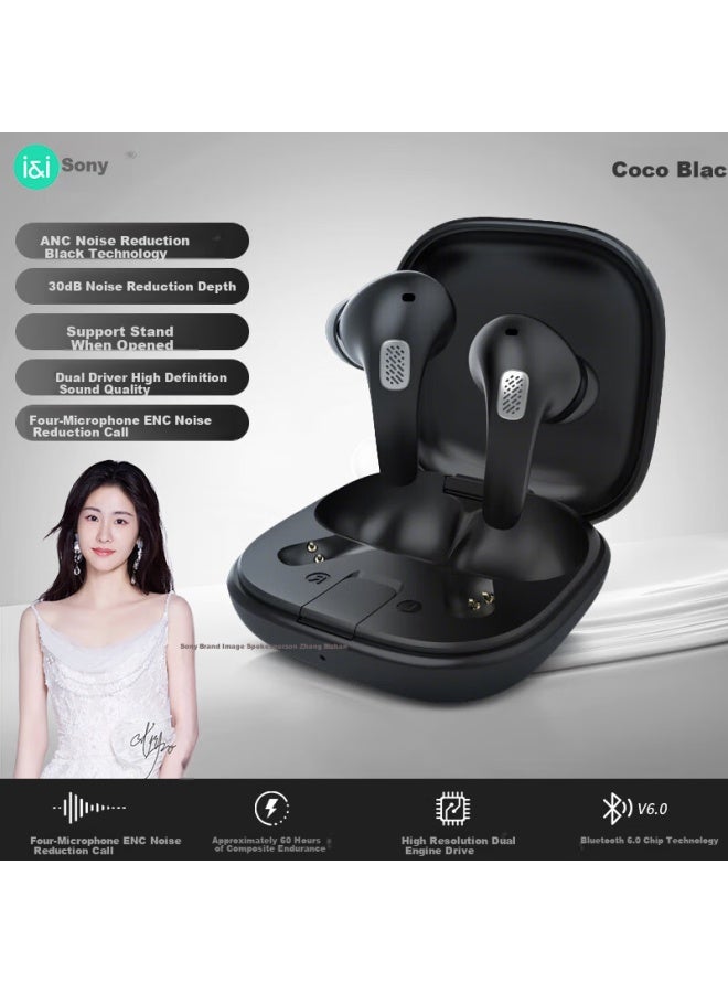 Soaiy Tr20 True Wireless Bluetooth Earphones With Anc Active Noise Cancellation, In-ear Design For Music And Calls, Long Battery Life, Low Latency For Gaming, Compatible With Apple And Huawei, Cocoa Black - Image 4