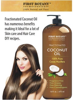 First Botany Fractionated Coconut Oil 16 fl. oz - 100% Natural & Pure MCT Coconut Oil for Hair, Skin,and Aromatherapy Carrier Oil, Massage Oil,Best Skin Moisturizer  - Image 5