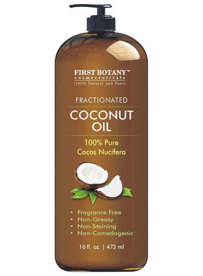 First Botany Fractionated Coconut Oil 16 fl. oz - 100% Natural & Pure MCT Coconut Oil for Hair, Skin,and Aromatherapy Carrier Oil, Massage Oil,Best Skin Moisturizer - Image 1