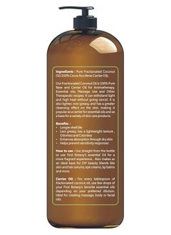 First Botany Fractionated Coconut Oil 16 fl. oz - 100% Natural & Pure MCT Coconut Oil for Hair, Skin,and Aromatherapy Carrier Oil, Massage Oil,Best Skin Moisturizer  - Image 3
