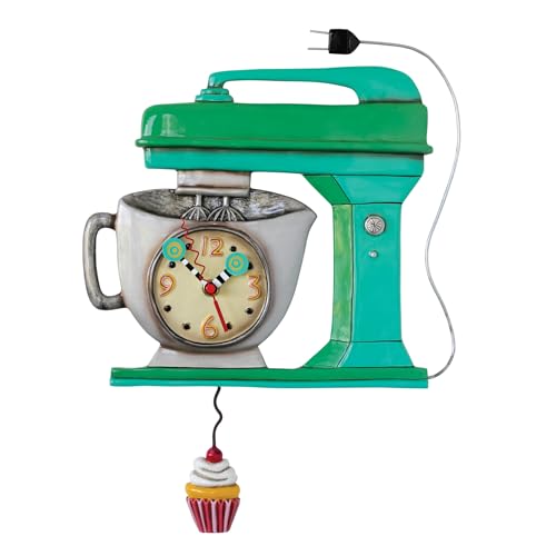 AlleN DESIGNS ساعة حائط بتصميم عتيق من ألين ديزاينز إنيسكو مع مزيج من الكعك المنحوت ب pendulum 165 بوصة متعددة الألوان