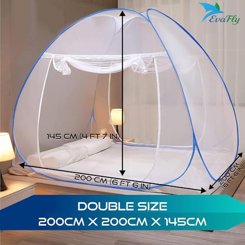 Evafly Mosquito Net for Single Bed | Heart Design (Limited Edition) | Foldable Machardani | Polyester 30GSM Strong Net | PVC Coated Corrosion Resistant Steel Wire - Red - Image 2
