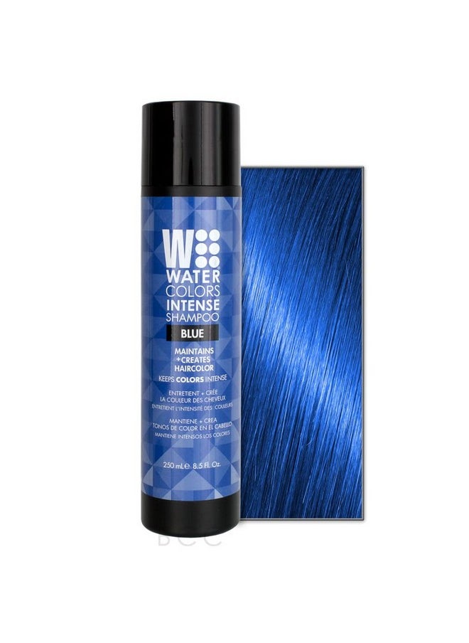 Watercolors - Intense Color Depositing Sulfate & Paraben Free Shampoo Maintains & Enhances Haircolor Blue 8.5 Oz - Image 1